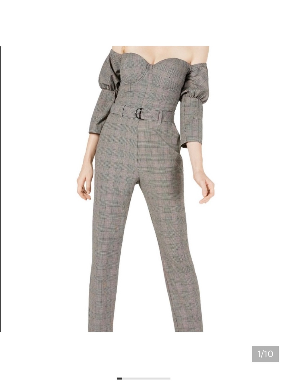 NWT Guess Alexa Bustier Strapless plaid Jumpsuit Women's Size 6 Small